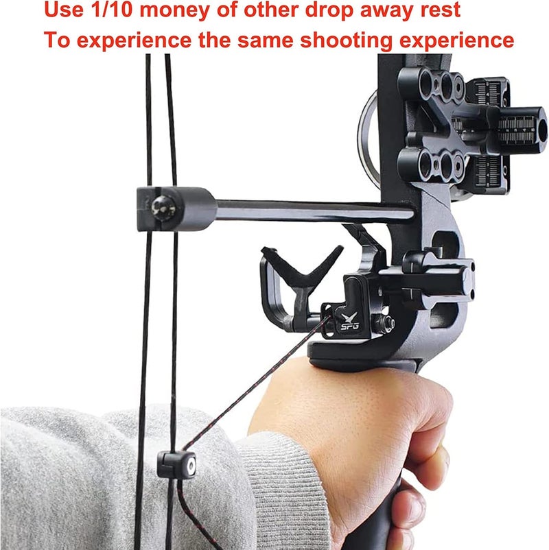 SOPOGER Drop Away Arrow Rest - Upgrade Archery Rest for Compound Bow Metal Adjustment Black Recurve Fall Away Arrow Rest Right Hand Hunting Target Shooting (Upgrade Rest) - Image 5